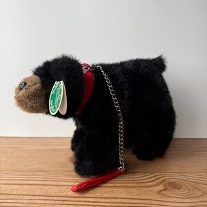 The Bearington Collection Smoky Vtg Plush Stuffed Animal Black Bear Red Leash